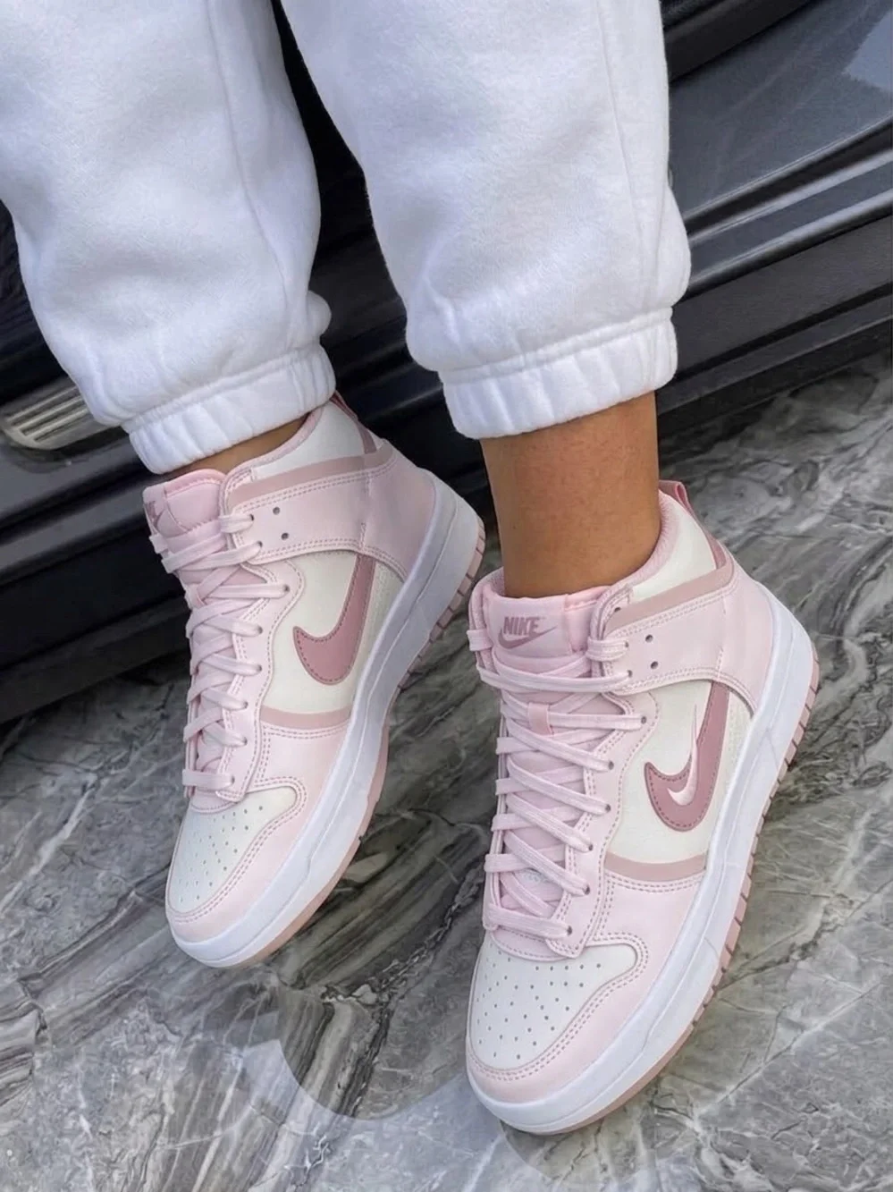 Nike Dunk High Up Pink Oxford W8.5 DH3718-102 NIB